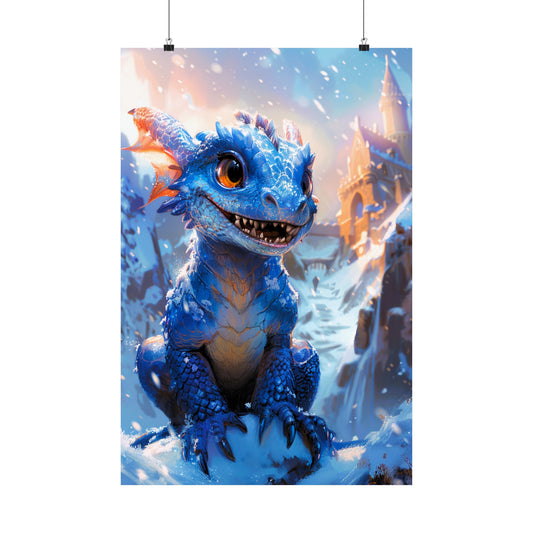 Chaos The Blue Dragon - Physical Print Stunning Premium Poster