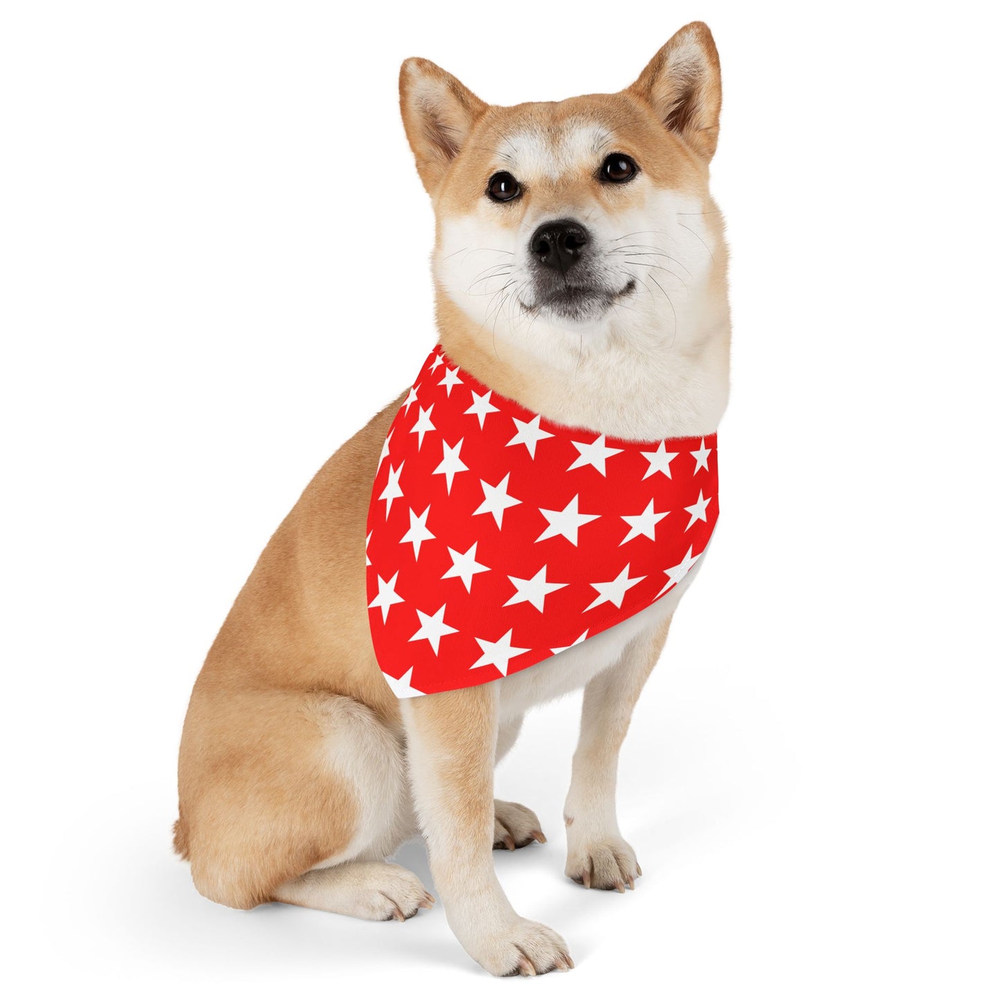 White Stars on Red - Pet Bandana Collar