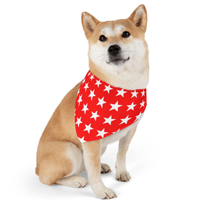 White Stars on Red - Pet Bandana Collar