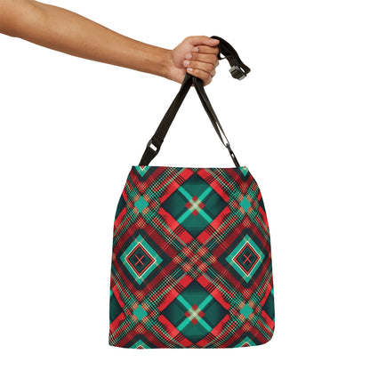 Christmas Theme Tartan Print - Tote Bag