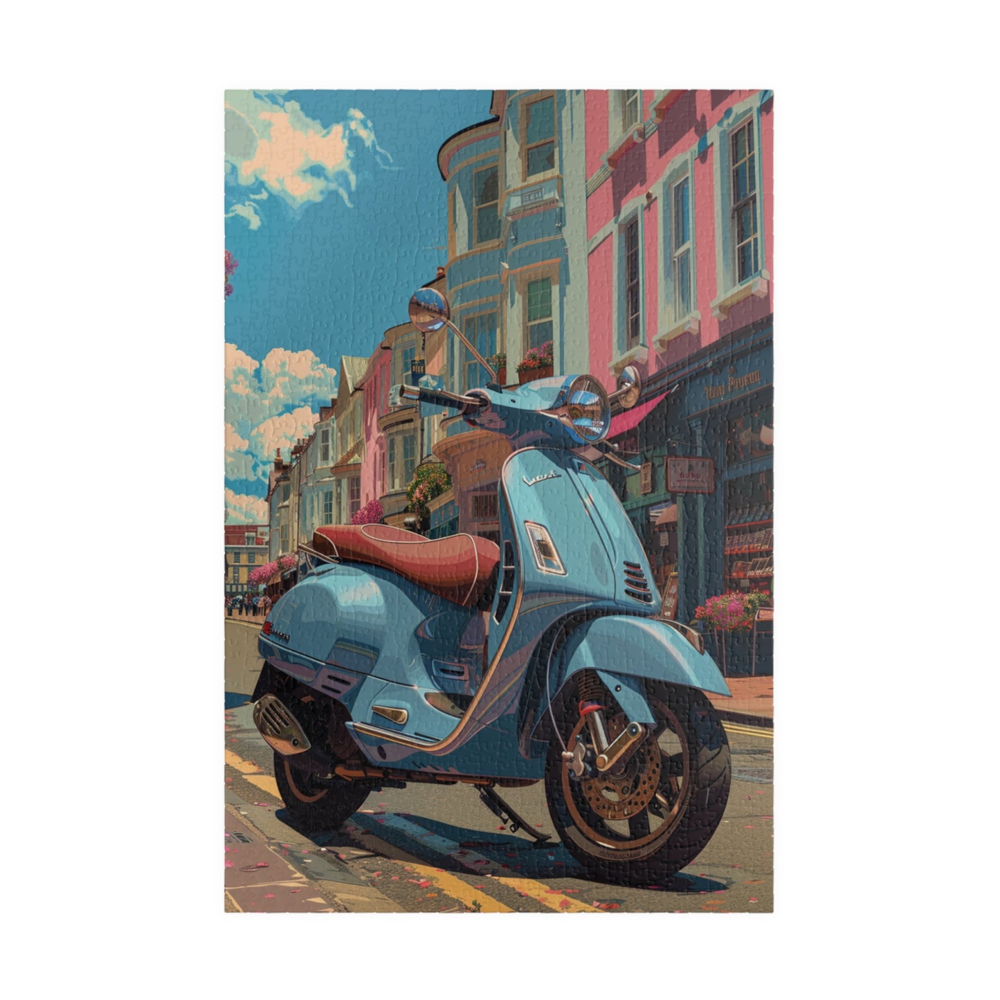 Blue Scooter - 1014-Piece Jigsaw Puzzle