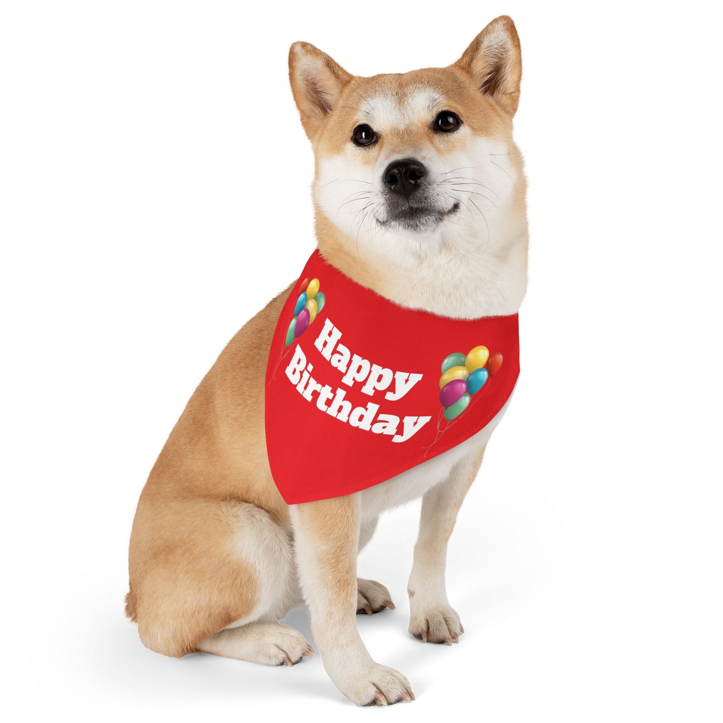 Happy Birthday on Red - Pet Bandana Collar