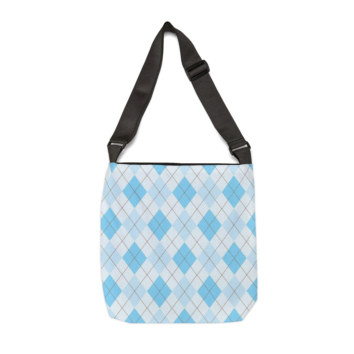 Blue Diamond Check Print - Tote Bag