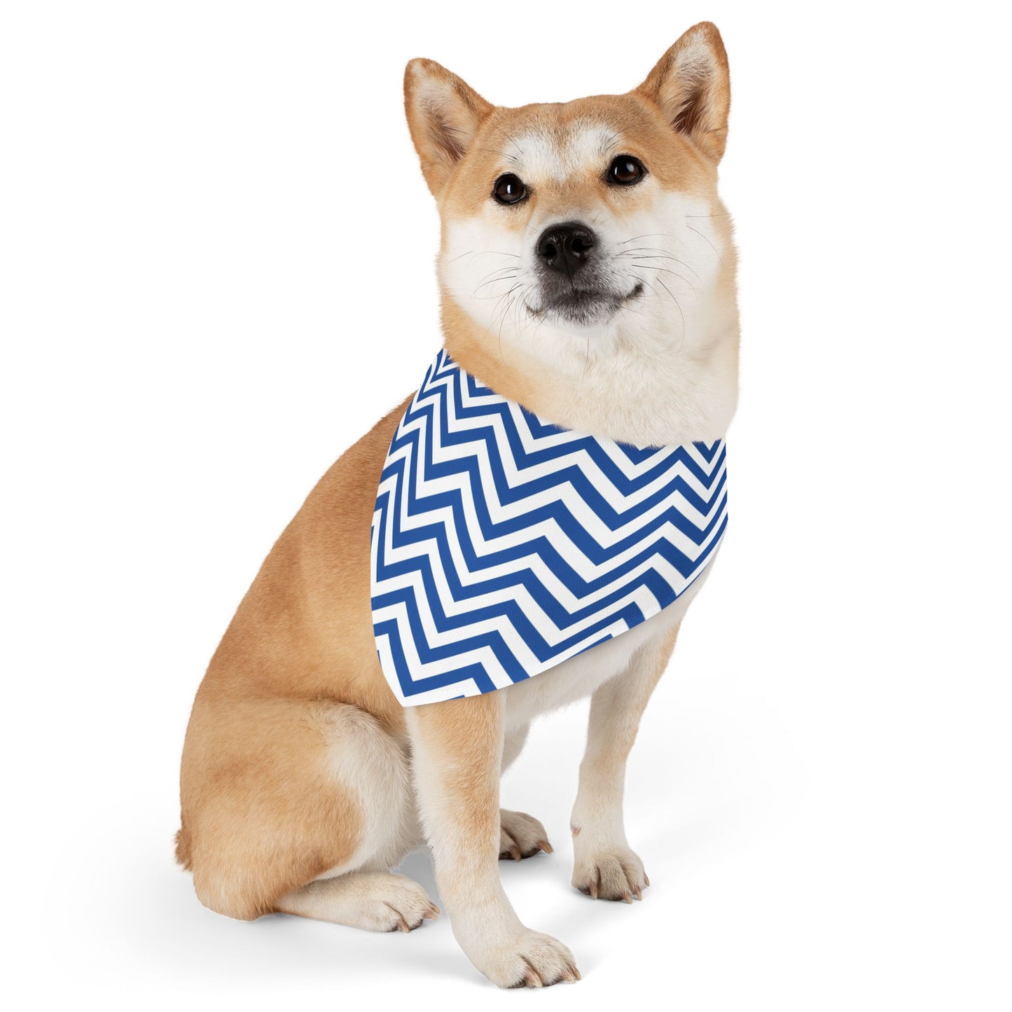 Chevron Blue - Pet Bandana Collar