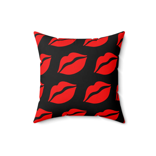 Kiss Me Red Lips on Black - Pillowcase & Pillow