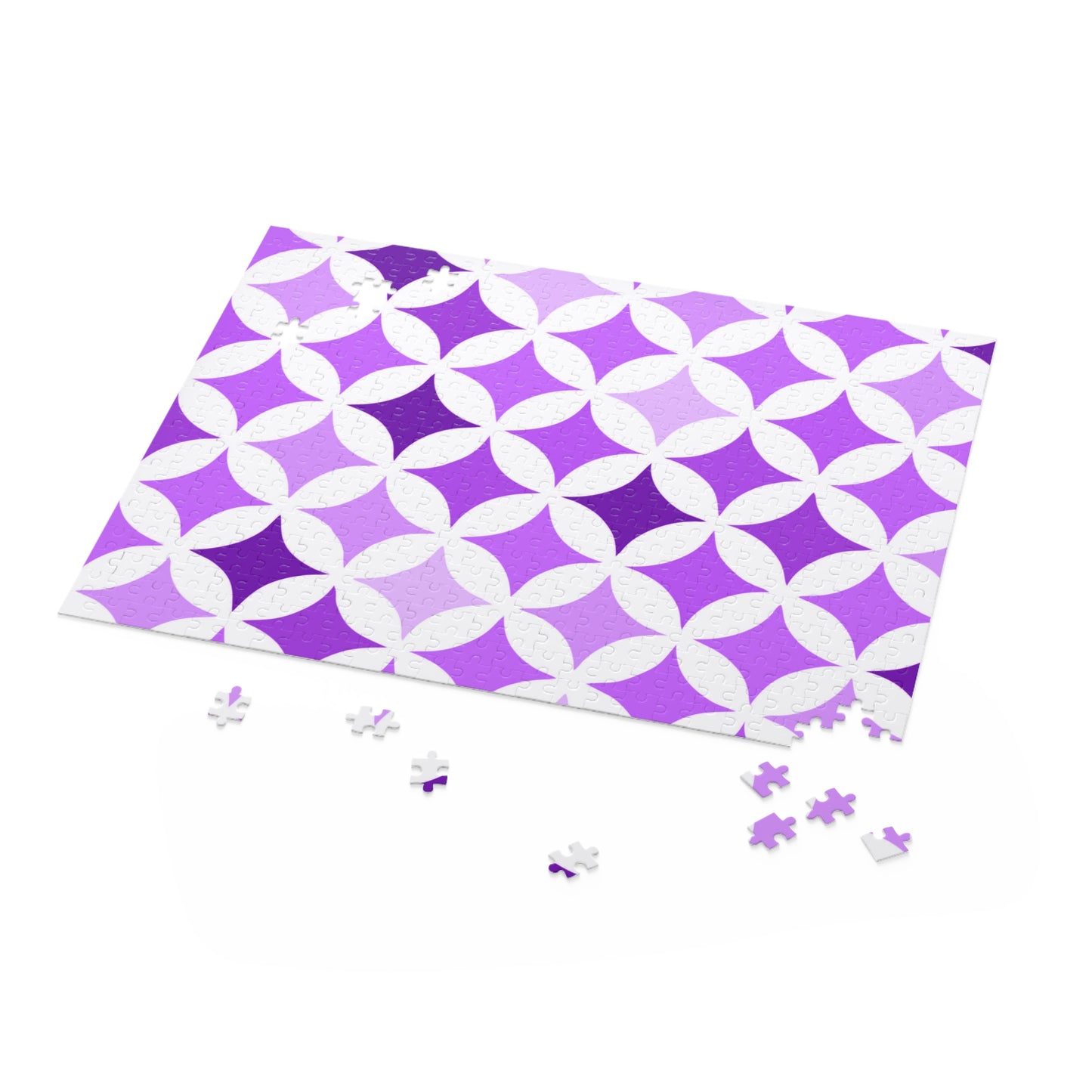 Purple & White Seamless Stars - 500-Piece Jigsaw Puzzle