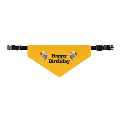 Happy Birthday on Yellow - Pet Bandana Collar