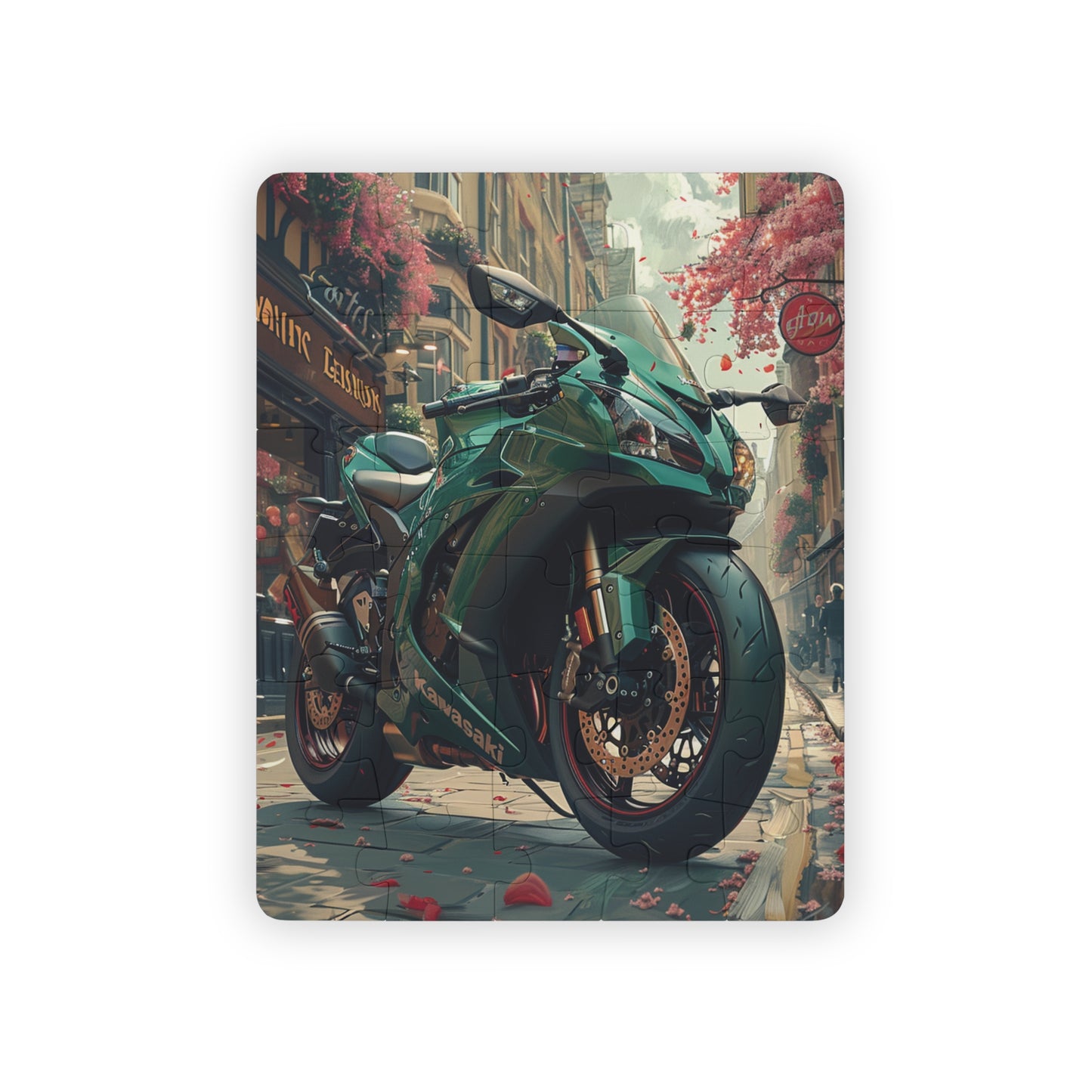 Green Motorbike - 30-Piece Kids Jigsaw Puzzle