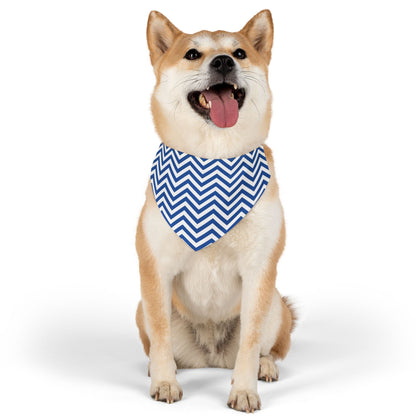 Chevron Blue - Pet Bandana Collar