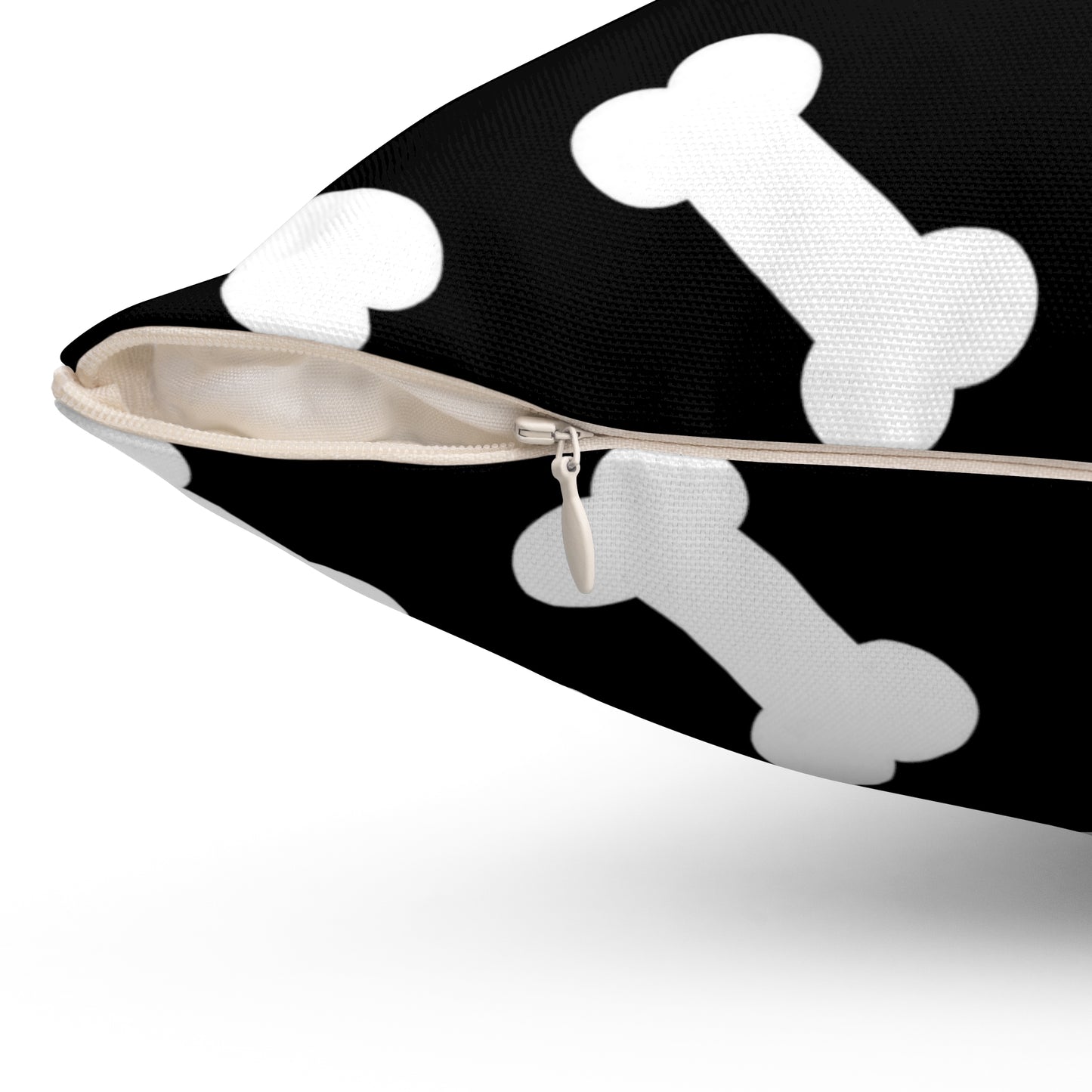Dog Bone Print on Black - Pillowcase & Pillow