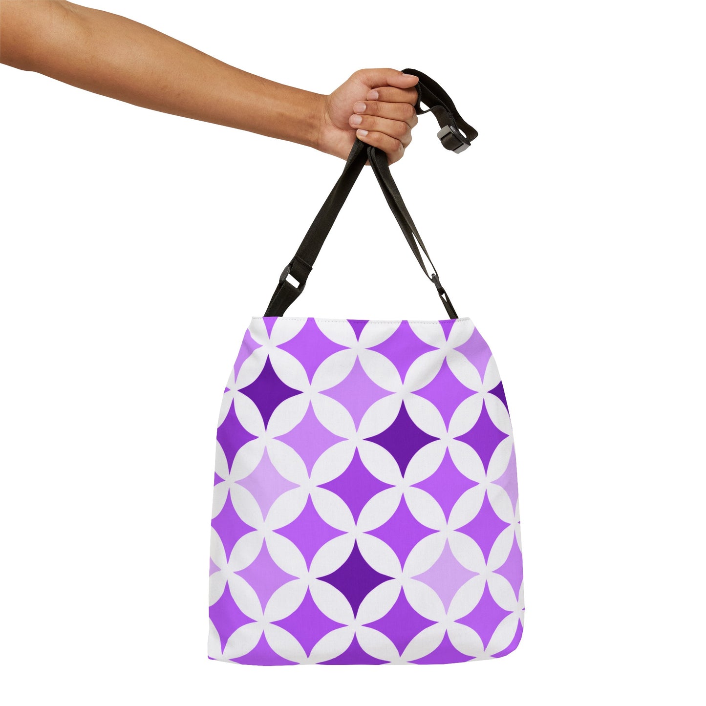 Purple and White Seamless Stars - Tote Bag