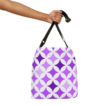 Purple and White Seamless Stars - Tote Bag