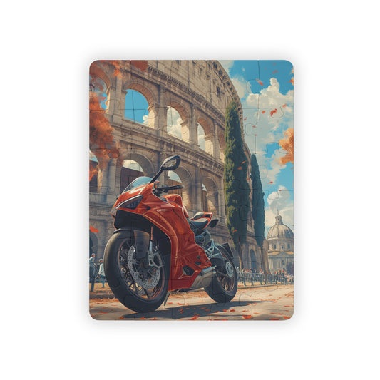 Red Motorbike by The Colosseum - 30-Piece Kids Jigsaw Puzzle