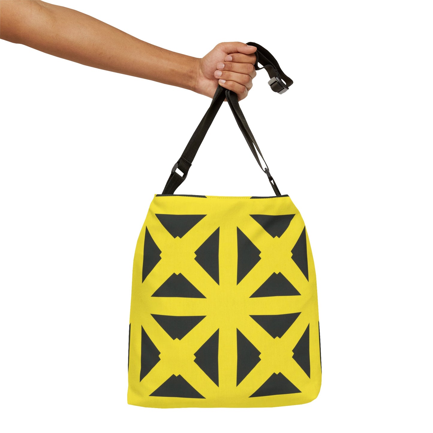 Yellow and Black Bold Lattice - Tote Bag