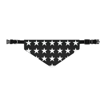 White Stars on Black - Pet Bandana Collar