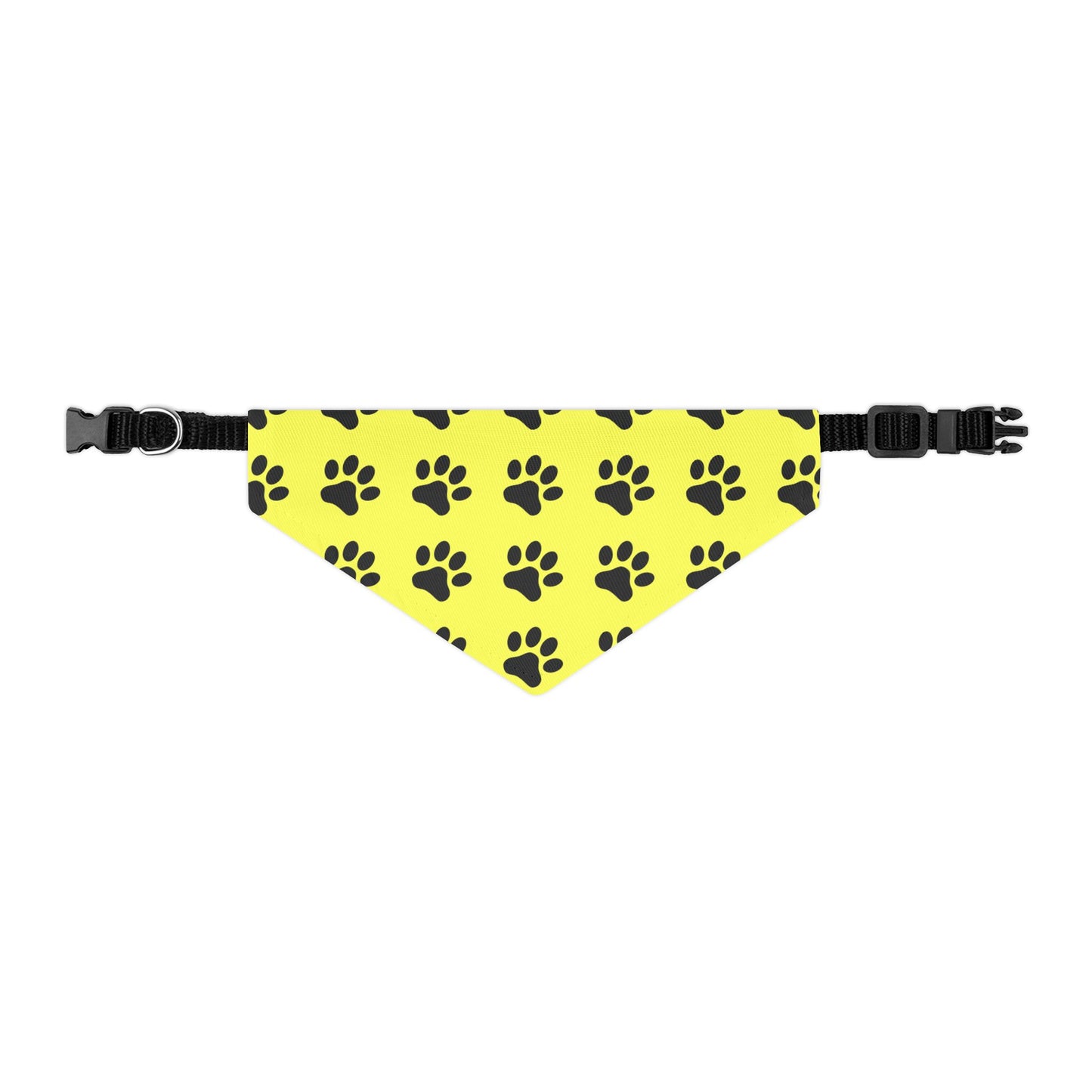 Black Paws on Yellow - Pet Bandana Collar