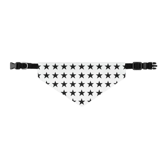 Black Stars on White - Pet Bandana Collar