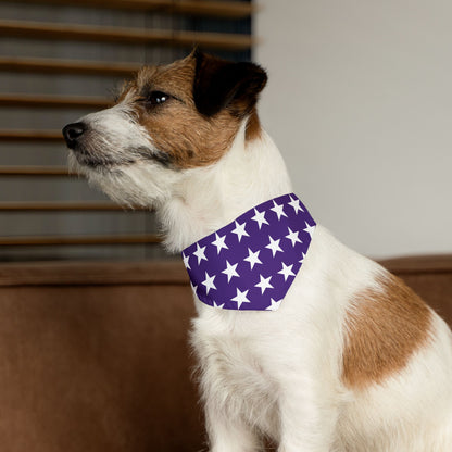 White Stars on Purple - Pet Bandana Collar