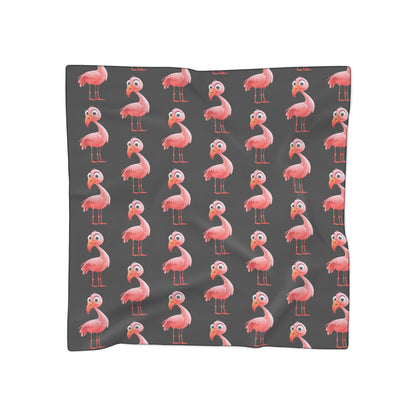 Pink Flamingo on Black Scarf