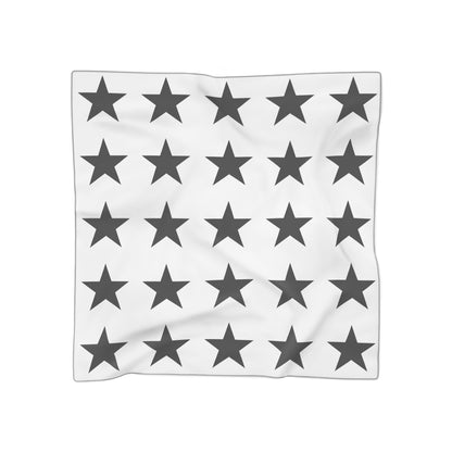 Black Stars on White Print Scarf