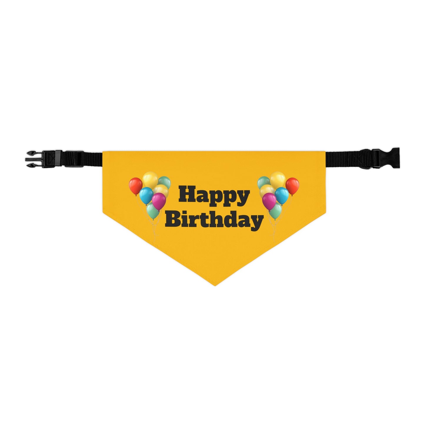 Happy Birthday on Yellow - Pet Bandana Collar