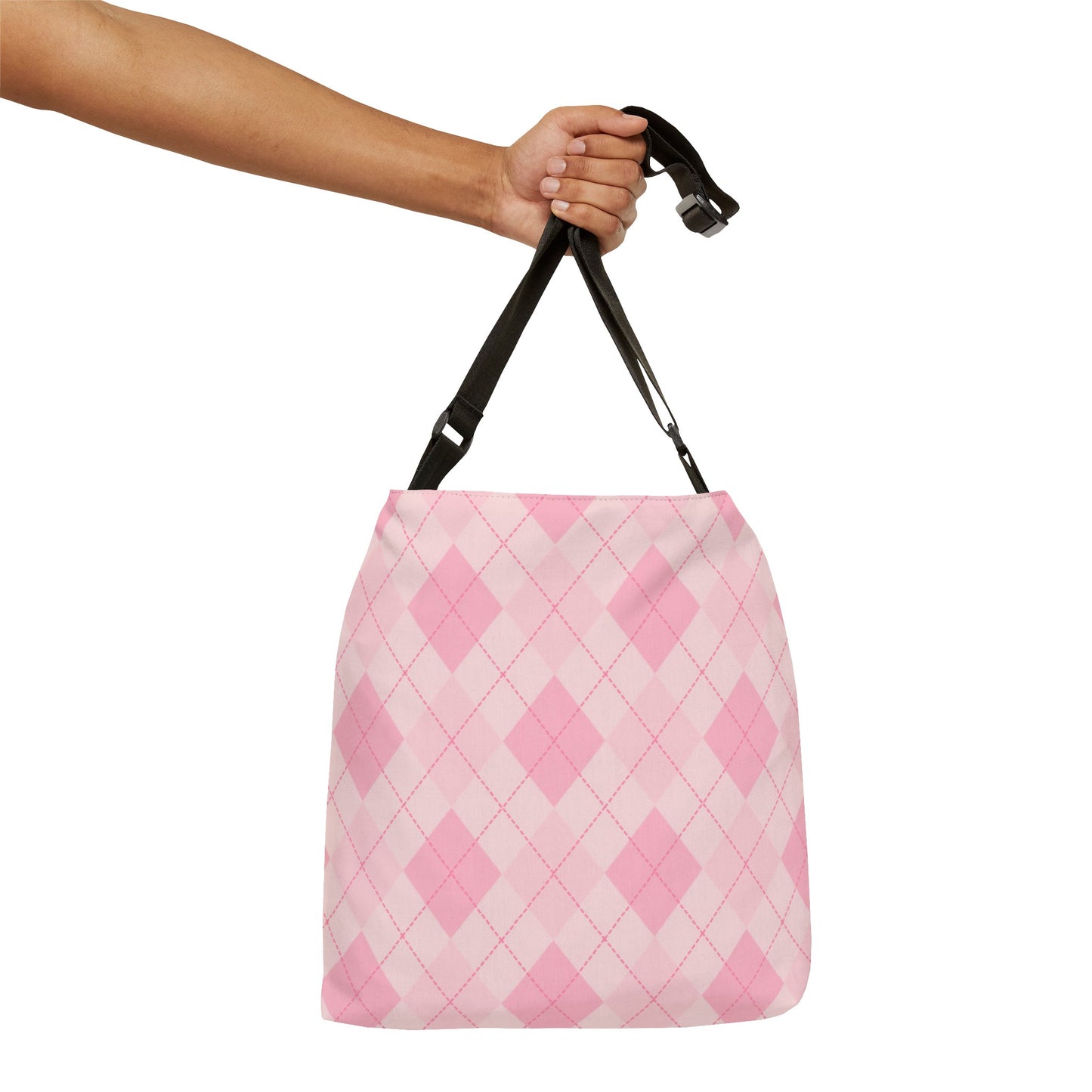 Pink Diamond Check Print - Tote Bag