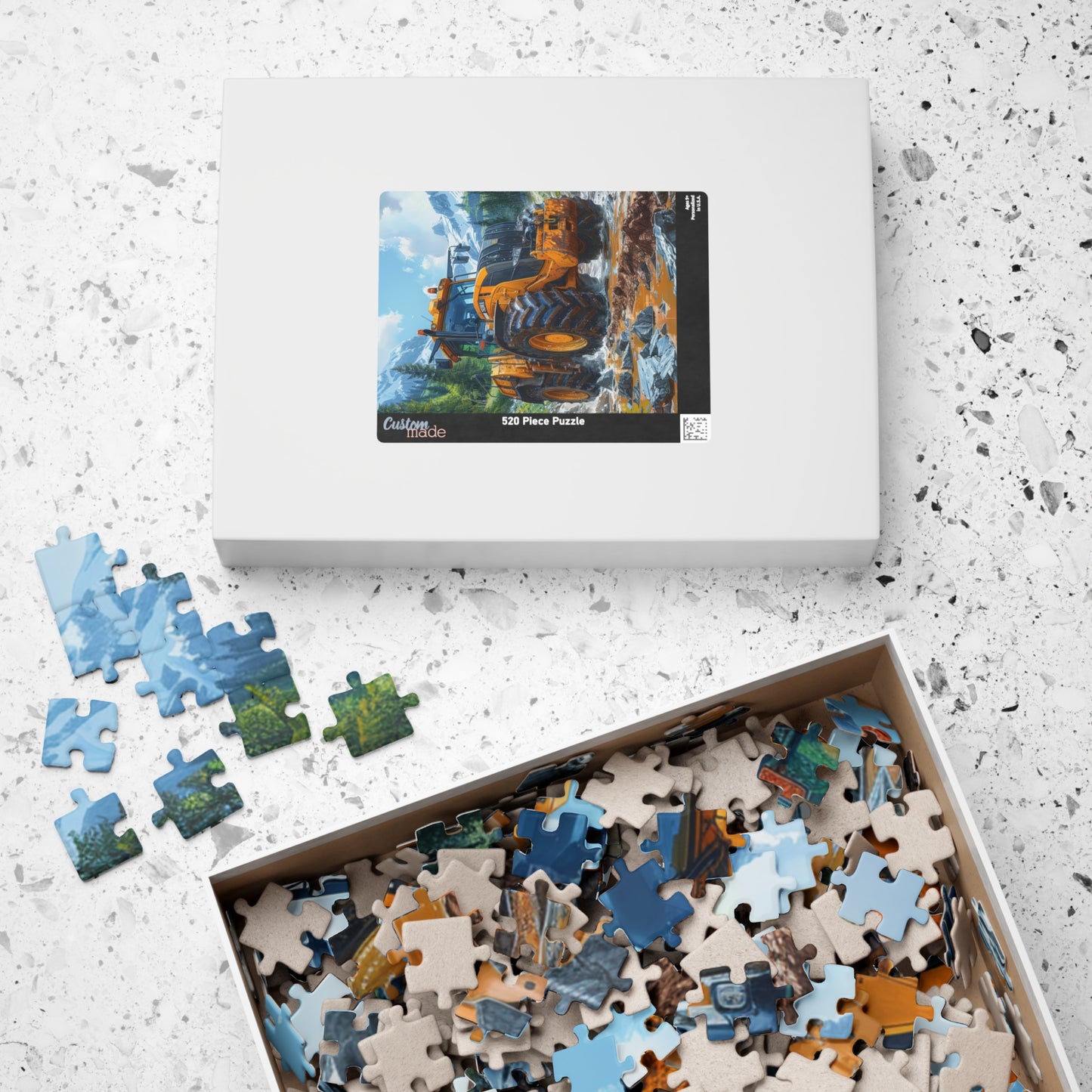 Yellow Tractor - Premium Puzzle Available in 110, 252, or 520 Pieces for Puzzle Lovers