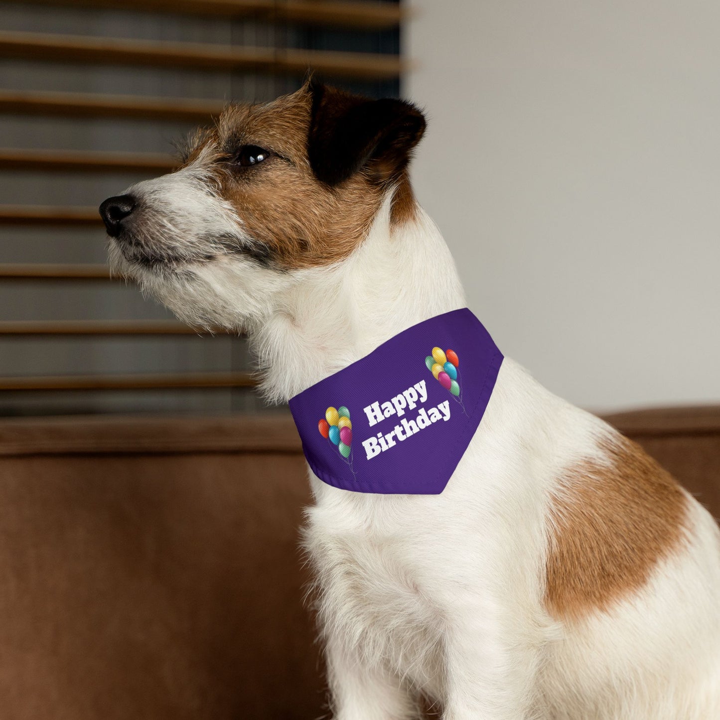 Happy Birthday on Purple - Pet Bandana Collar