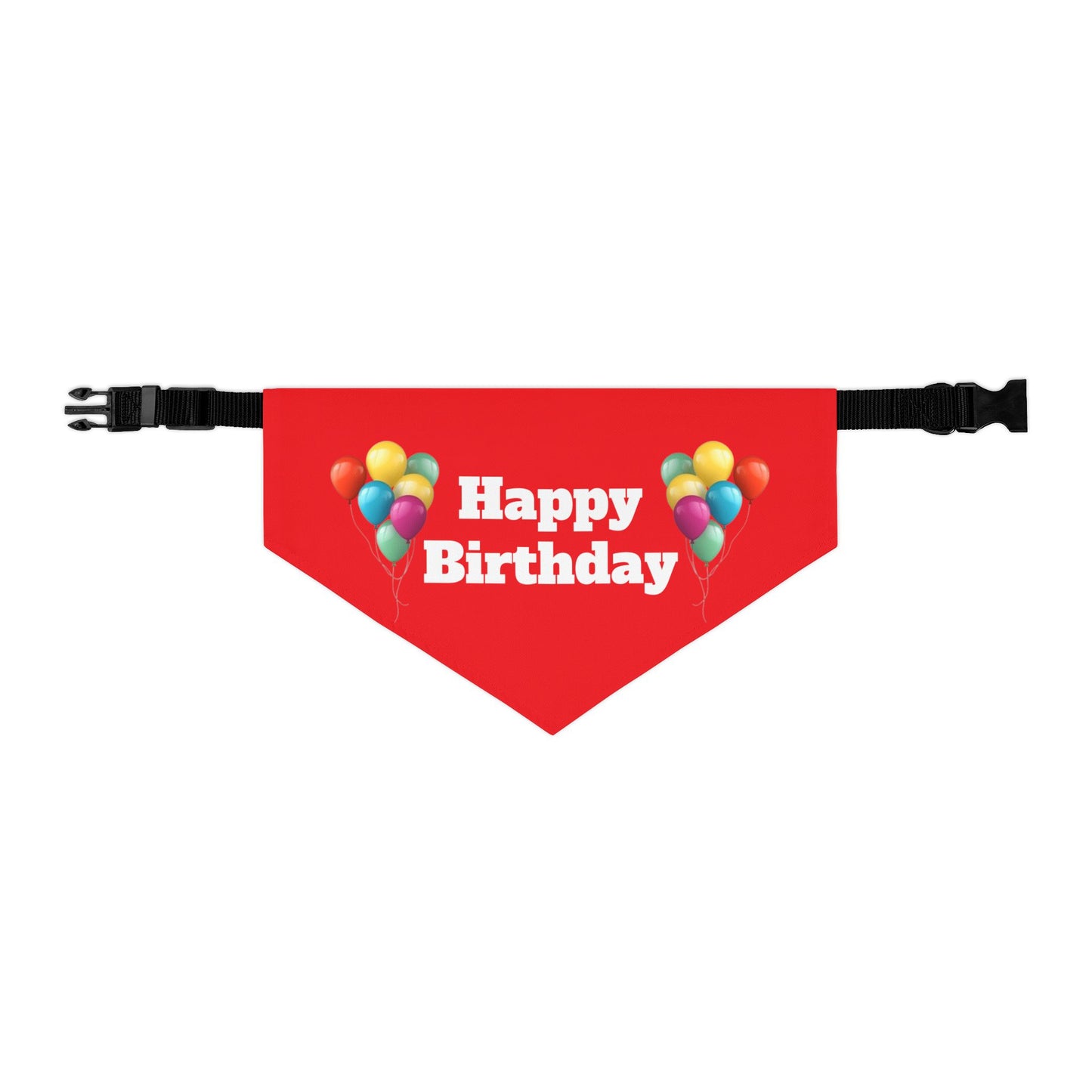 Happy Birthday on Red - Pet Bandana Collar