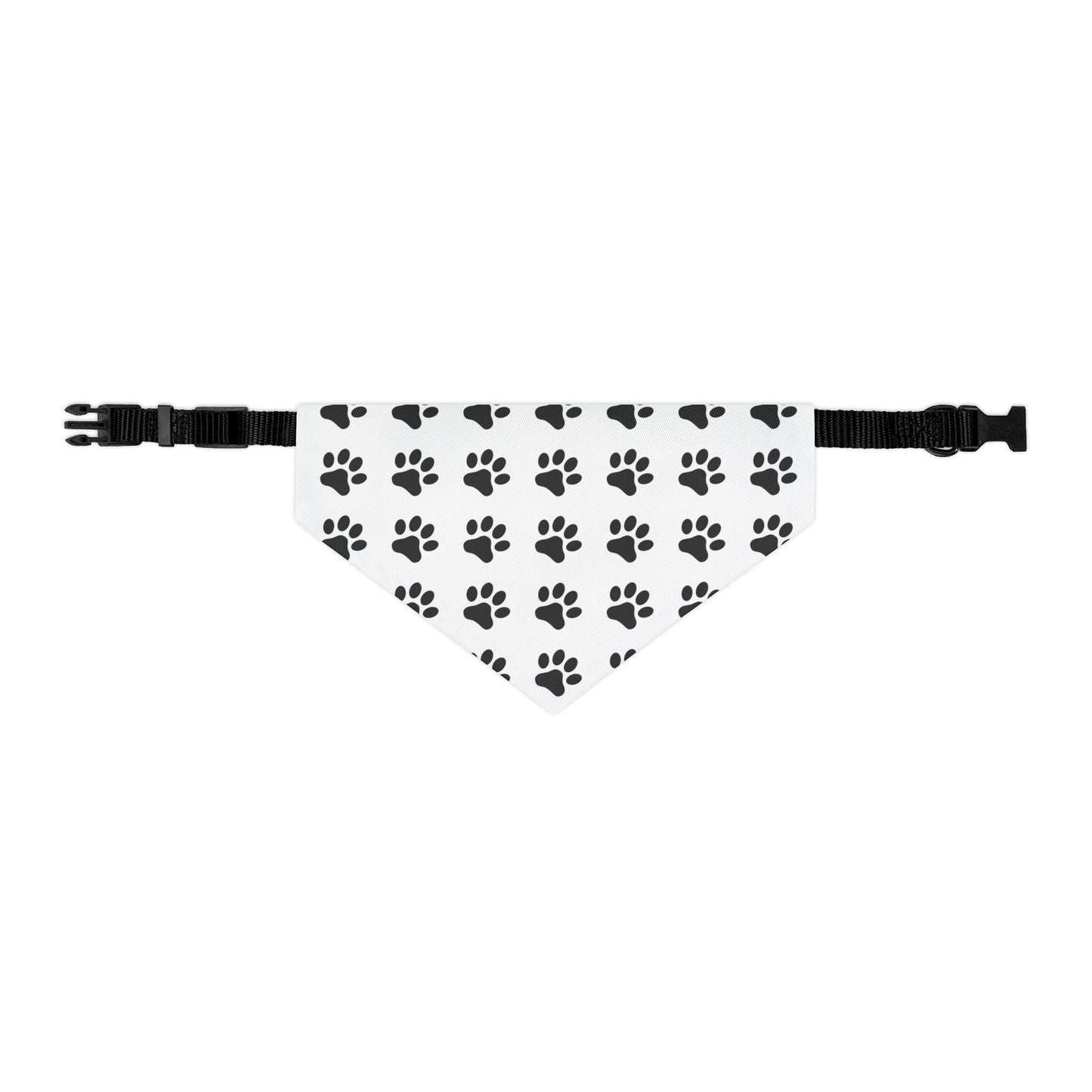 Black Paws on White - Pet Bandana Collar