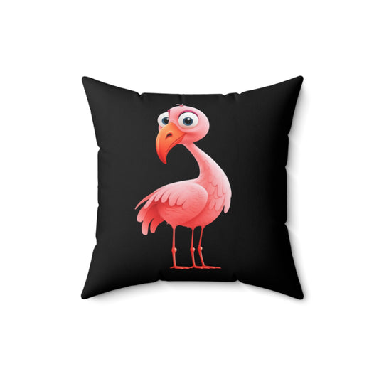 Pink Flamingo on Black - Pillowcase & Pillow