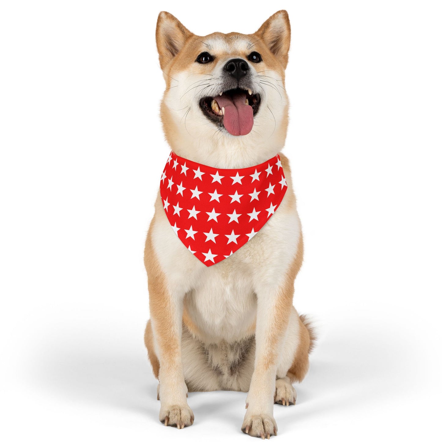 White Stars on Red - Pet Bandana Collar