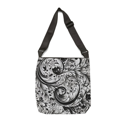 Elegant Black & White Swirl - Tote Bag