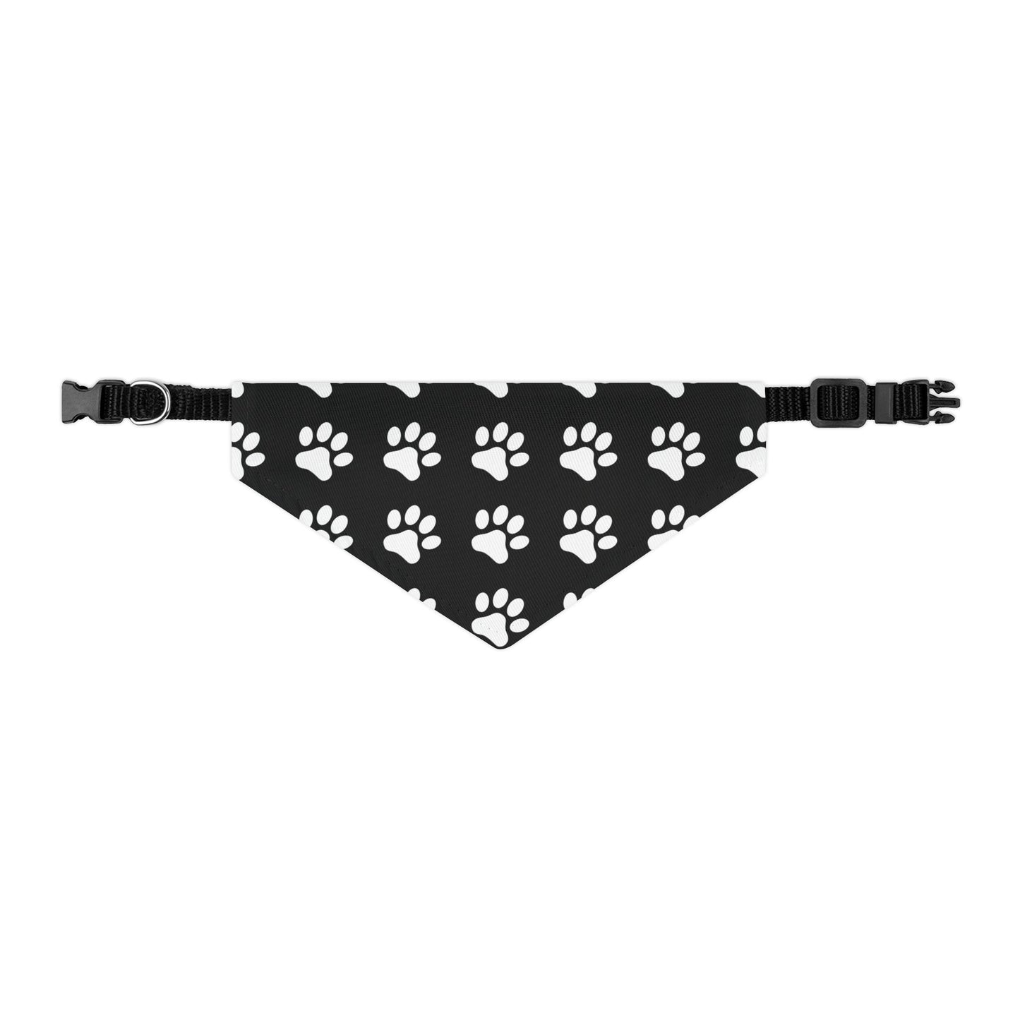 White Paws on Black - Pet Bandana Collar