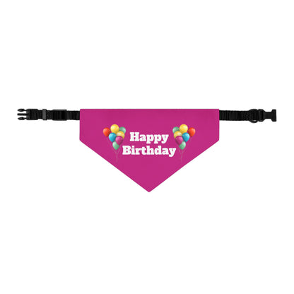 Happy Birthday on Pink - Pet Bandana Collar