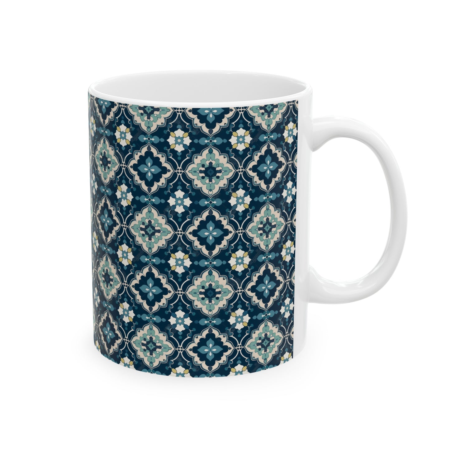 Quatrefoil Print Blue