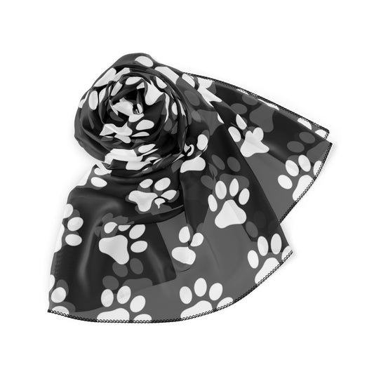 Paw Prints on Black Scarf