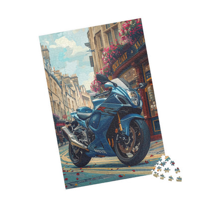 Blue Motorbike - 1014-Piece Jigsaw Puzzle