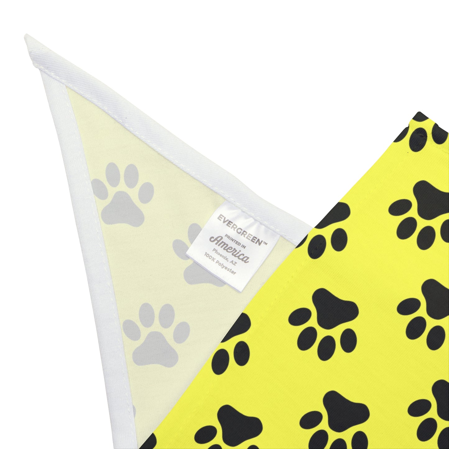 Black Paws on Yellow - Tie Up Pet Bandana