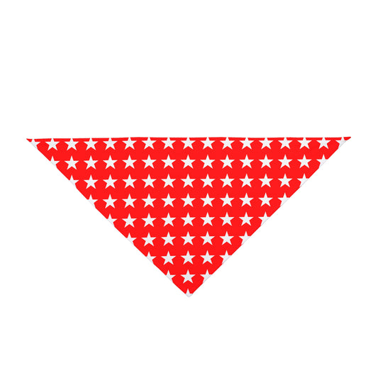 White Stars on Red - Tie Up Pet Bandana