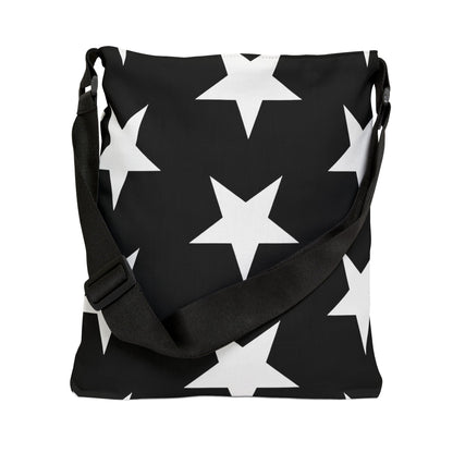 White Stars on Black - Tote Bag