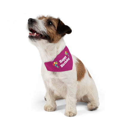 Happy Birthday on Pink - Pet Bandana Collar