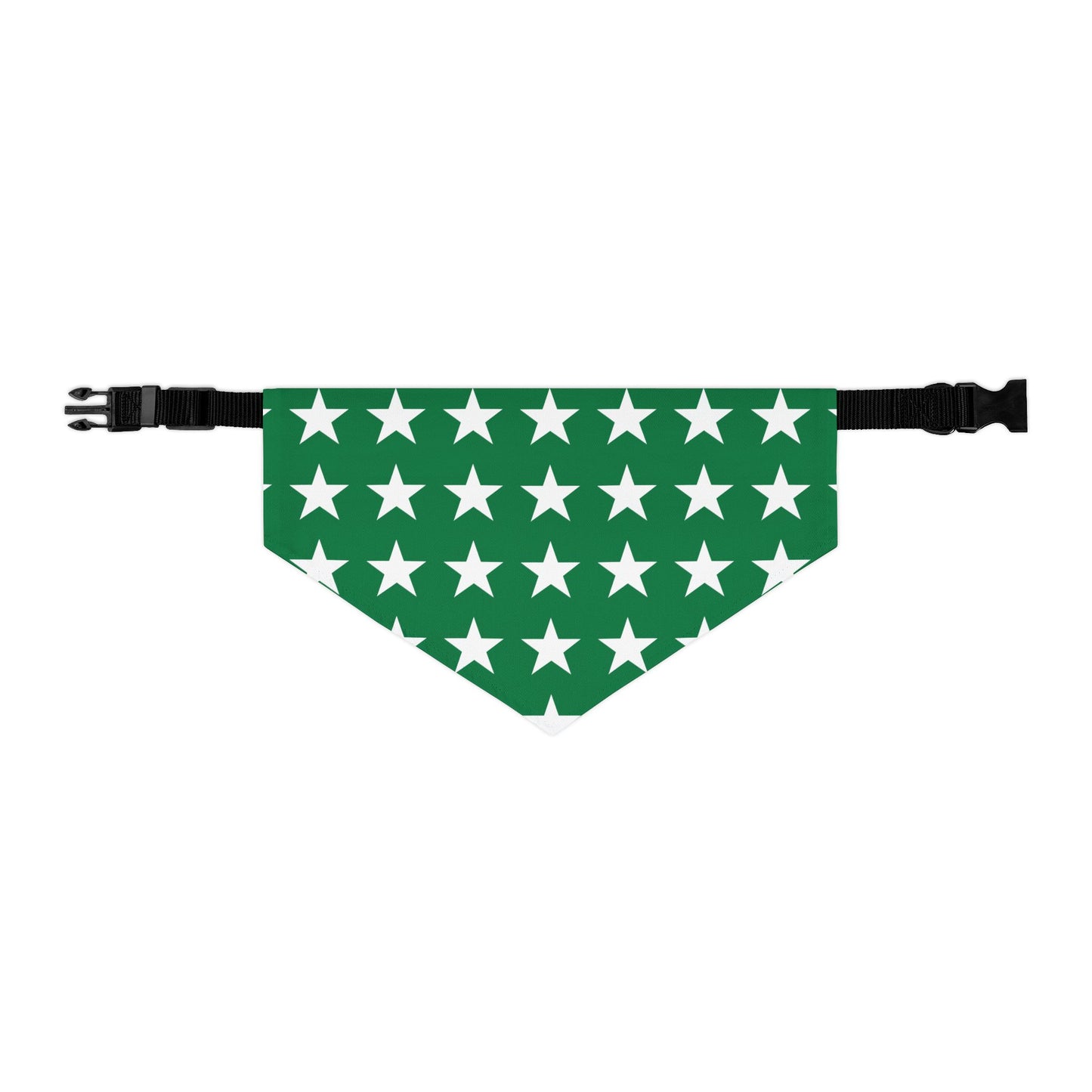 White Stars on Green - Pet Bandana Collar