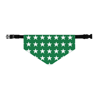 White Stars on Green - Pet Bandana Collar