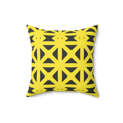 Black on Yellow Bold Lattice - Pillowcase & Pillow