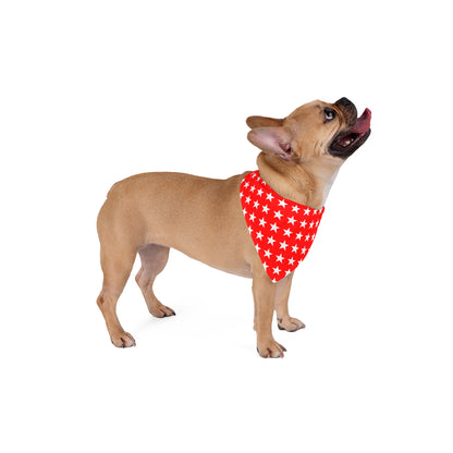 White Stars on Red - Tie Up Pet Bandana