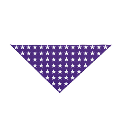 White Stars on Purple - Tie Up Pet Bandana