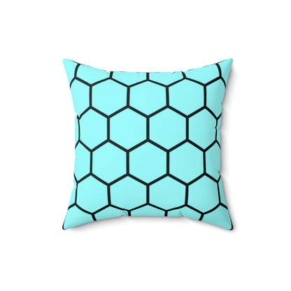 Pale Turquoise and Black Honeycomb - Pillowcase & Pillow