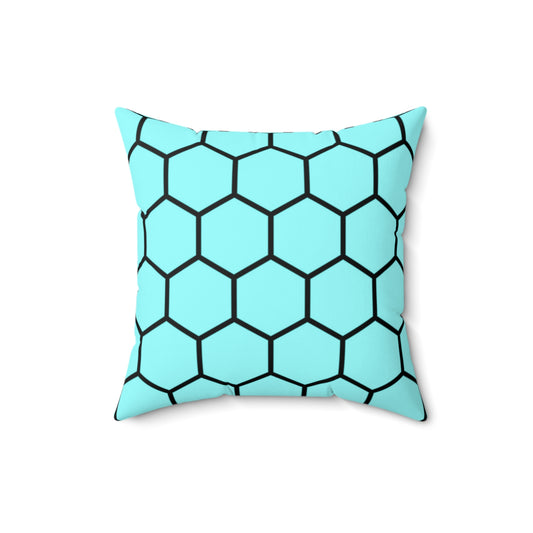 Pale Turquoise and Black Honeycomb - Pillowcase & Pillow