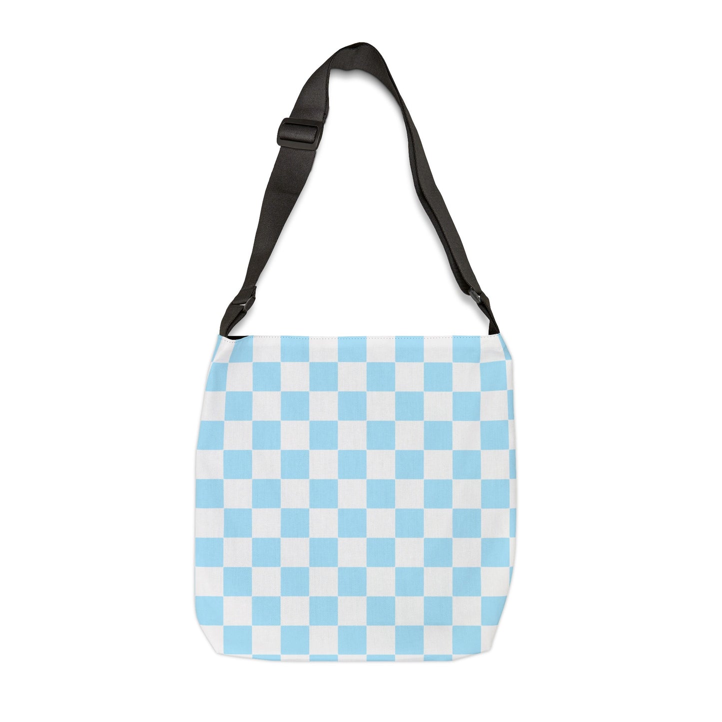 Blue and White Check Print - Tote Bag